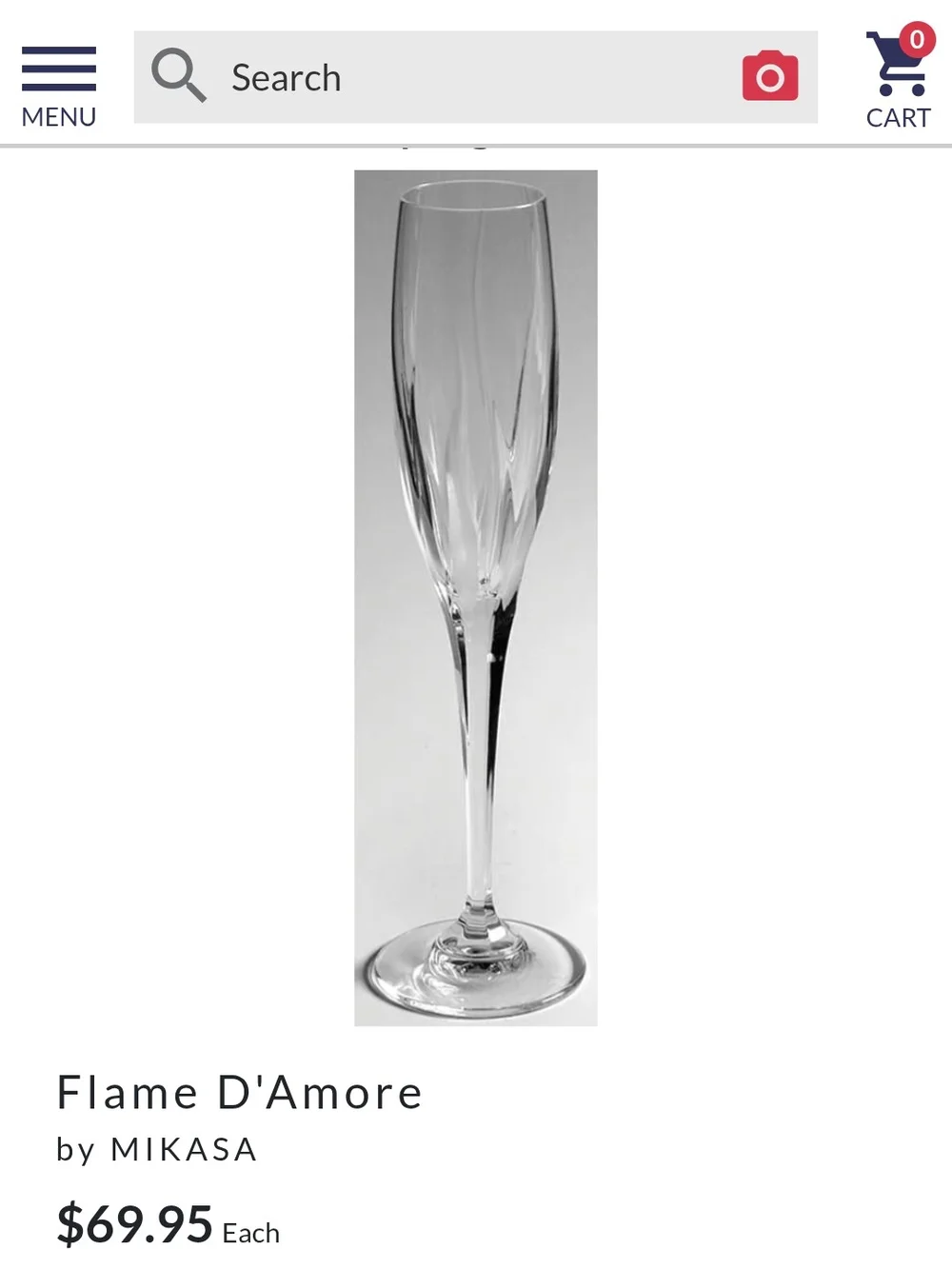 Mikasa Flutes Flame D' Amore. Set Of 2. Perfect Condition